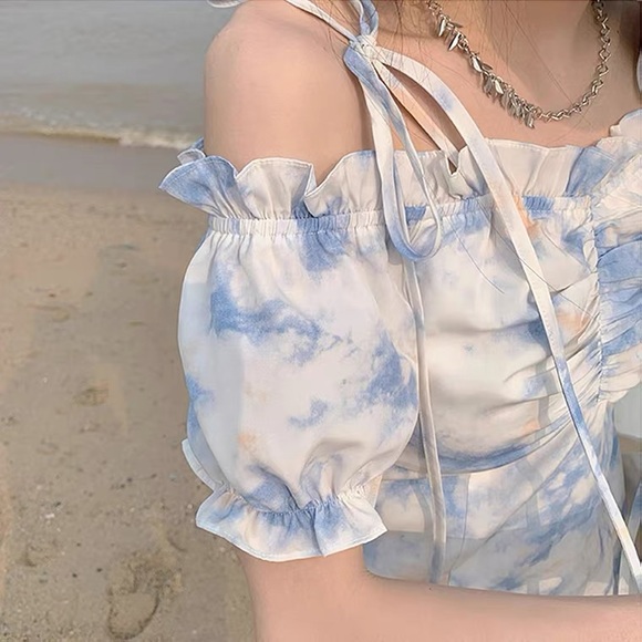 💙🤍 NWT blue long dress - Picture 5 of 6